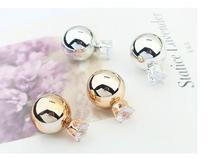 High Quality Wholesale New Fashion Paragraph Hot Selling 2014 Double Side Shining 16mm Colorful Pearl Stud