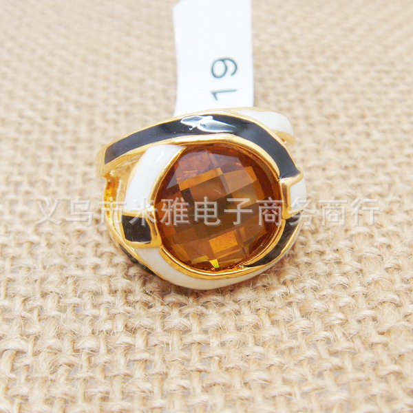 The Gorgeous 24K Gold Plated Noble o Ring o creative luxury romantic simulated gem high grade