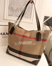 women leather handbags of famous brands Winter 2014 Women s British style plaid handbag canvas shoulder