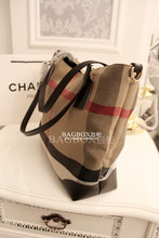 women leather handbags of famous brands Winter 2014 Women s British style plaid handbag canvas shoulder