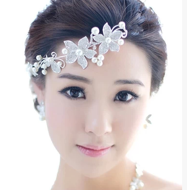 Bride pearl soft chain hair accessory rhinestone flower hair accessory wedding accessories marriage accessories free shipping