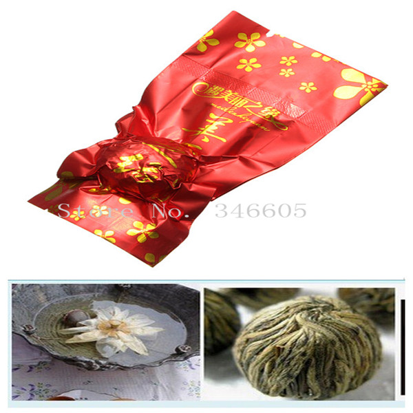 Free Shipping Handmade Atistic Chinese Blooming Jasmine Fairy Scented Flower Green Tea Ball Wedding Gift