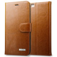 Magnetic Closure Handmade Premium Genuine Natural Leather Wallet Case For iPhone 6 i6 4.7” Flip Stand Folio Case