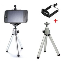 Universal car Mobile Phone stand tripod + Clip Holder mount bracket Adapter For iphone 5s 5c 4s camera samsung htc selfie stick