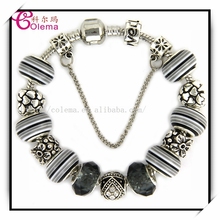 Handmade Charming Silver Murano Glass Beads Bracelet For Women Fits Pandora Style Bracelets Charms LET90