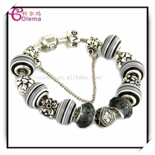 Handmade Charming Silver Murano Glass Beads Bracelet For Women Fits Pandora Style Bracelets Charms LET90