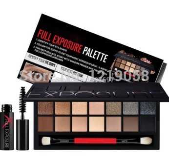 2014 New smash box full exposure palette eyeshadow kit With brush and mascara Makeup Set cosmetics