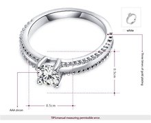 Super Deals AAA CZ diamond wedding rings 4 claws 5mm platinum rings for women fine jewelry