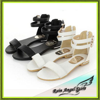 New Summer Shoes Flat Heel Sandal Women Shoes Open Toe Roman Sandals ...