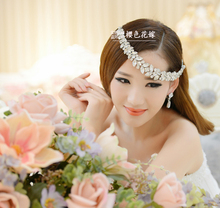 The bride wedding necklaces earrings piece suit Korean rhinestone tiara bridal hair accessories wedding accessories chain