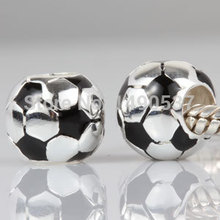 Soccer Football 100 Authentic 925 Sterling Silver Charm Bead Gift Fits Pandora DIY European Bracelets Necklaces