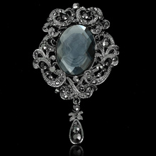 Three Color Drop Rhinestone Crystal Vintage Brooch Pins Fashion Broach BT3984