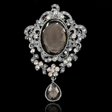Three Color Drop Rhinestone Crystal Vintage Brooch Pins Fashion Broach BT3984