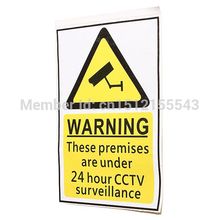 New Design 4 pcs 24 Hour CCTV Security Surveillance Stickers Camera Warning Signs Decals Free Shipping