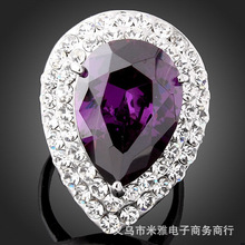 The Gorgeous Noble o Ring o creative luxury romantic purple love heart zircon set simulated diamond high grade rings R277