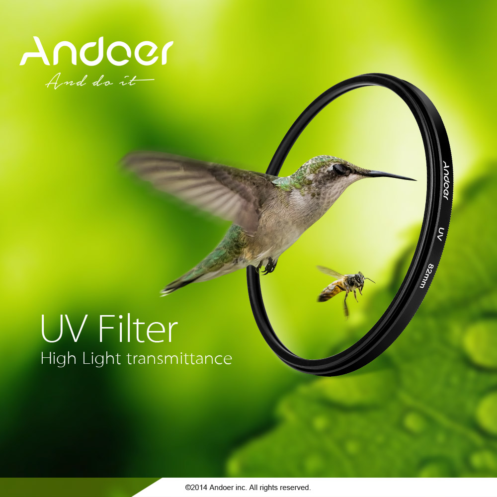 Andoer 72mm UV Ultra-Violet Filter Lens Protector for Canon Nikon DSLR Camera