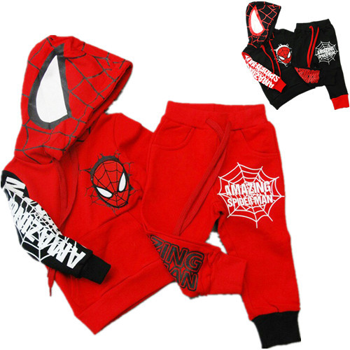 Spiderman Children Clothing suits set boys spider man sports hoodie jacket pants kids Sweatshirt trousers Autumn