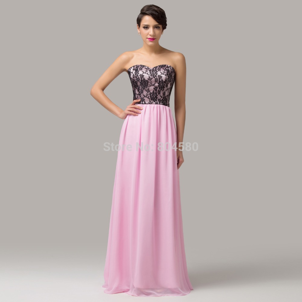 Ready-To-Ship-Sexy-Strapless-Lace-Floor-Length-Chiffon-Pink-Prom-dress ... Ready-To-Ship-Sexy-Strapless-Lace-Floor-Length-Chiffon-Pink-Prom-dress ...
