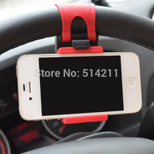 With Tracking Number High Quality Mobile Phone Holders Steering Wheel Holder Rubber Band Car Bracket For iPhone iPod MP4 Samsung