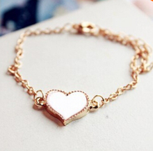 ns2 Free Shipping 2014 New Fashion Vintage Enamel Four Leaf Clover Love Heart Bracelet Jewelry 