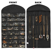 Bangor Black Jewelry Hanging Non-woven Organizer Holder 32 Pockets 18 Hook and Loops Free Shipping