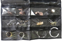 Bangor Black Jewelry Hanging Non woven Organizer Holder 32 Pockets 18 Hook and Loops Free Shipping