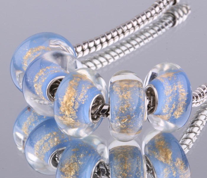 5PCS 925 sterling silver DIY thread Murano Glass Beads Charms fit Europe pandora Bracelets necklaces dnbameia