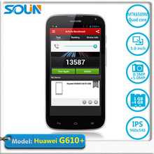 Muti language Original Huawei G 610 G610 Quad Core Mobile Phone MTK6589M 1.2GHZ 5.0”1GB RAM 5MP android4.2 GPS Google play/Kina