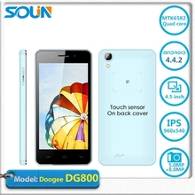 Original Doogee DG800 Valencia MTK6582 Quad Core Cell Phone android 4.4 OS 8MP 13MP camera Back touch 4.5inch 1GB/8GB Russian