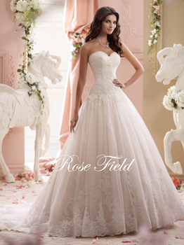 Sl-020992 элегантный милая аппликация кружева свадебное платье 2015