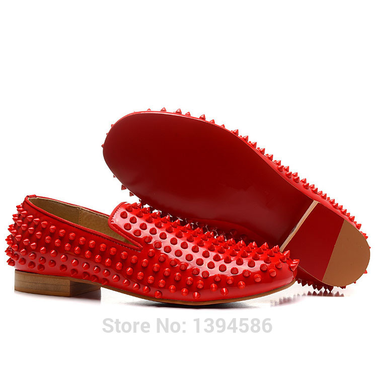 christian louboutin glitz spiked patent leather loafers | Tasting asia  