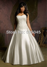 Robe De Mariage 2014 New Custom Made White Ivory A Line Wedding Dress Plus Size Wedding