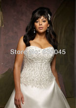 Robe De Mariage 2014 New Custom Made White Ivory A Line Wedding Dress Plus Size Wedding