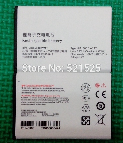 Free shipping Original battery For PHILIPS E160 CTE160 cellphone AB1600CWMT battery for Xenium mobile phone battery