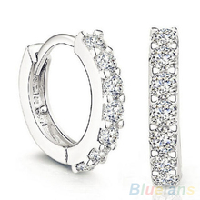 Hot Fashion Jewelry White Topaz Crystal 925 Sterling Silver Earrings 1WZW