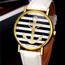 New Arrival Fashion Leather Strap Anchor Geneva Watch Women Quartz Dress Watch Casual Wristwatch Analog Clock Unisex Hot Sale