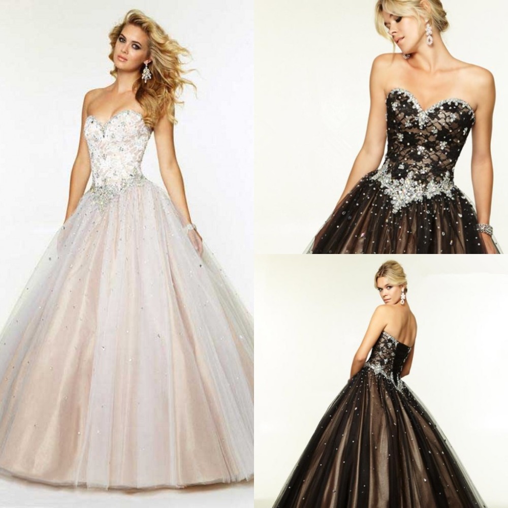Long-Puffy-Prom-Dress-Ball-Gown-Tulle-Crystal-Beaded-Corset-Sweetheart ...