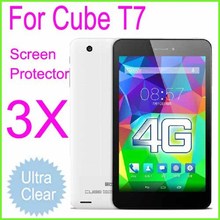 3pcs Clear Screen Protector Protective Guard Film for Cube T7 4G FDD LTE MT8752 Octa Core 64Bit Tablet PC