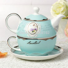 Luxury Gift Set Vintage Style Bone China Tea and Coffee Set with Gold Inlay Edge Teapot