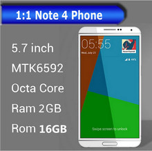 Free shipping note4 1:1 phone case MTK6592 Octa Core phone 2G RAM 16G ROM Full HD 13MP Camera  phone PK note3 note 3 phone
