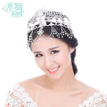 Jewelry suit tassel marriage lace bow hair tire crown bridal hair accessories Free shipping