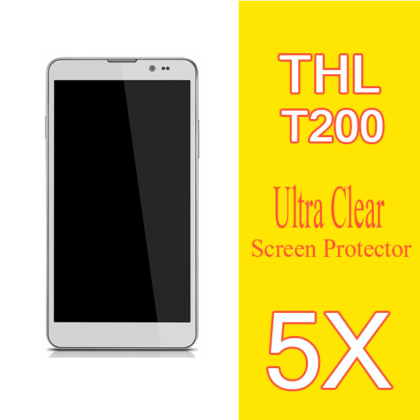 HOT sale THL T200 ultra clear phone film 5pcs cell phones T200 T200C MTK6592 Octa Core