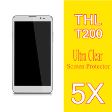 HOT sale THL T200 ultra clear phone film.5pcs cell phones T200 T200C MTK6592 Octa Core lcd screen protector