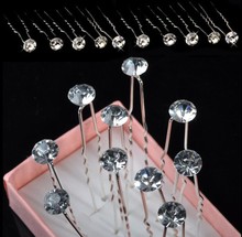20pcs Clear Crystal Rhinestone Diamante Wedding Bridal Prom Hair Pins Hairpins