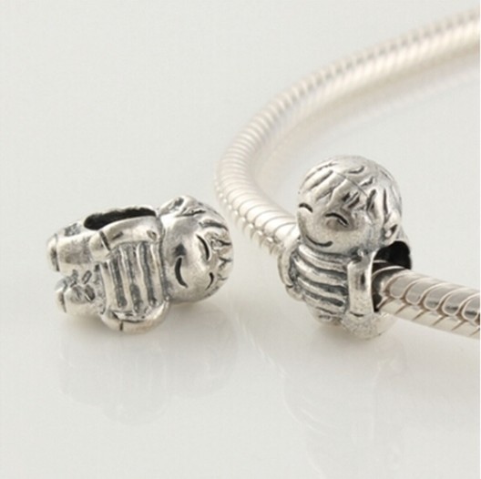 New Free Shipping 925 Silver Bead Lovely Children Bead Charms Fit Pandora Women DIY Bracelets Bangles