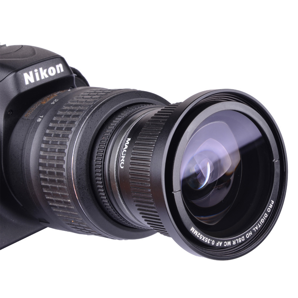 0 35x 52mm Super Fisheye Wide Angle Lens for 52 MM Nikon D7000 D7100 D5200 D5100