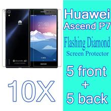 Original 5.0″inch Huawei Ascend P7 Mobile Phone Diamond Screen Film,Screen Protector for huawei p7.(5front + 5back)