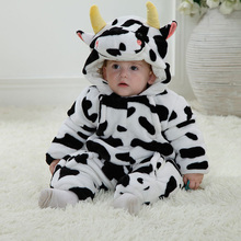 High quality thermal warm winter costume clothes for baby rompers photography cow