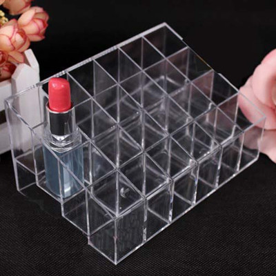 24 Storage Box Lipstick Acrylic Makeup Organizer Macaron Jewelry Box Caixa Organizadora Container Home Accessories Plastic