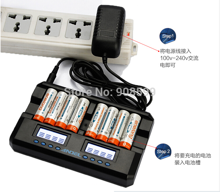 ANDEL-8-slot-smart-AA-AAA-NIMH-NiCD-rechargeable-LCD-display-Battery 